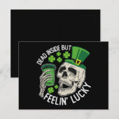 Totes Inside Aber Feelin' Lucky Skull St Patrick's Postkarte (Vorne/Hinten)