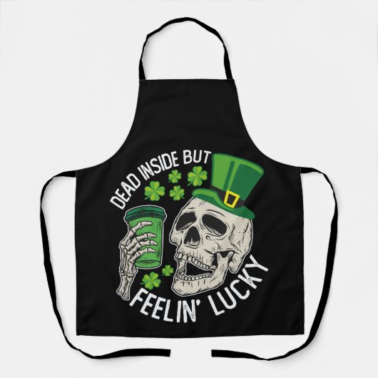Totes Inside Aber Feelin' Lucky Skull St Patrick's Schürze (Vorderseite)