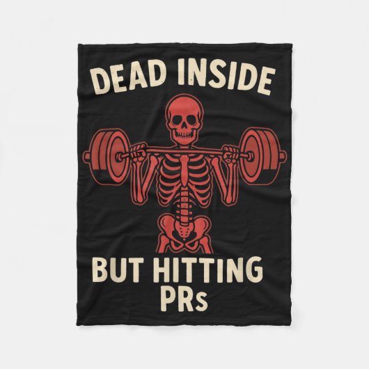 Totes Inside aber Hitze Prs - Funny Skeleton Gym L Fleecedecke (Vorderseite)