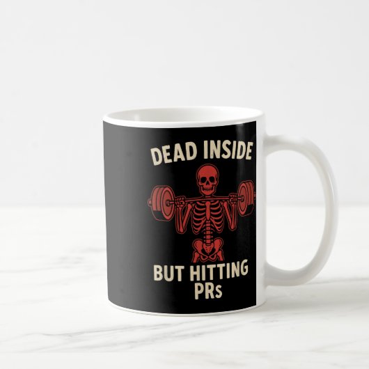 Totes Inside aber Hitze Prs - Funny Skeleton Gym L Kaffeetasse (Rechts)