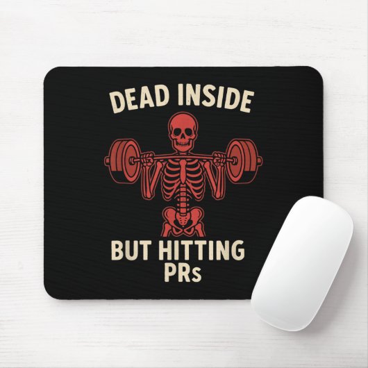 Totes Inside aber Hitze Prs - Funny Skeleton Gym L Mousepad (Mit Mouse)