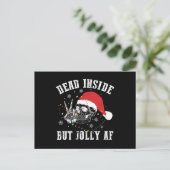 Totes Inside Aber Jolly AF Halloween Weihnachtssch Postkarte (Stehend Vorderseite)