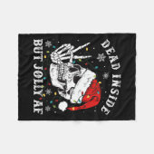 Totes Inside aber Jolly Af Skeleton Weihnachten Fleecedecke (Vorderseite (Horizontal))