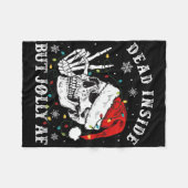 Totes Inside aber Jolly Af Skeleton Weihnachten Fleecedecke (Vorderseite (Horizontal))