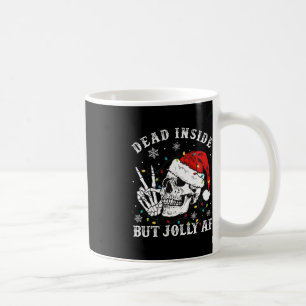 Totes Inside Aber Jolly AF Skeleton Weihnachten Kaffeetasse