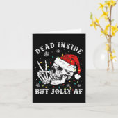 Totes Inside Aber Jolly AF Skeleton Weihnachten Karte (Gelbe Blume)