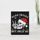 Totes Inside aber Jolly Af Skeleton Weihnachten Karte (Vorderseite)