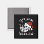 Totes Inside Aber Jolly AF Skeleton Weihnachten Magnet (Vorderseite/Rückseite)