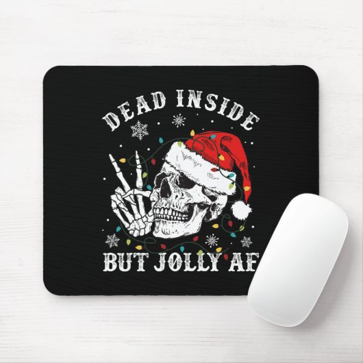 Totes Inside aber Jolly Af Skeleton Weihnachten Mousepad (Mit Mouse)