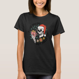 Totes Inside aber Jolly AF Skeleton Weihnachtsmann T-Shirt