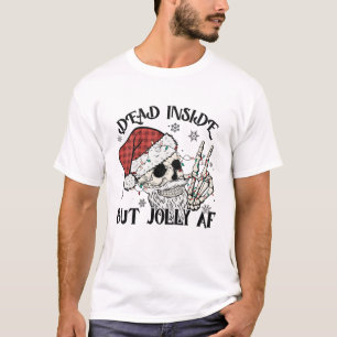 Totes Inside aber Jolly Aff, frohe Weihnachten. T-Shirt