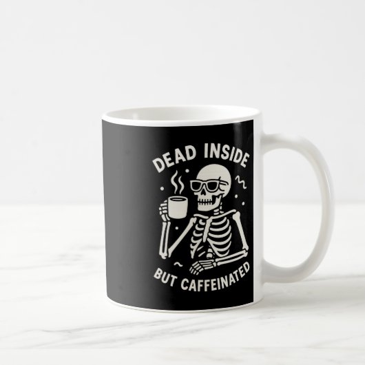 Totes Inside, aber kaffeiniertes Halloween Funny S Kaffeetasse (Rechts)