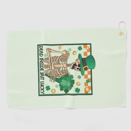 Totes Inside aber Lucky St Patricks Golfhandtuch (Horizontal)