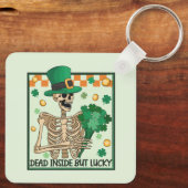 Totes Inside aber Lucky St Patricks Schlüsselanhänger (Rückseite)