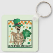 Totes Inside aber Lucky St Patricks Schlüsselanhänger (Rückseite)