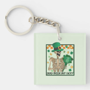 Totes Inside but Lucky - Skelett Leprechaun Schlüsselanhänger