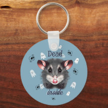Totes Opossum-Schlüsselanhänger mit gruseligen Gei