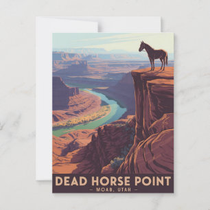 Totes Pferd Point Vintage Travel Poster Postkarte
