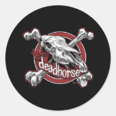 Totes Pferd Todesmetall Runder Aufkleber (Vorderseite)
