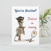 Totes Set Tennis Pirate Einladung (Stehend Vorderseite)