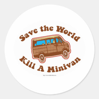 Tötet einen Minivan Runder Aufkleber