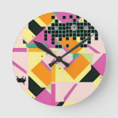 Tötete sie mit Memphis-Design-Kindness Runde Wanduhr (Vorderseite)