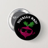 TotKrasse Funny Veggie Radish Pun Dark BG Button (Vorne & Hinten)