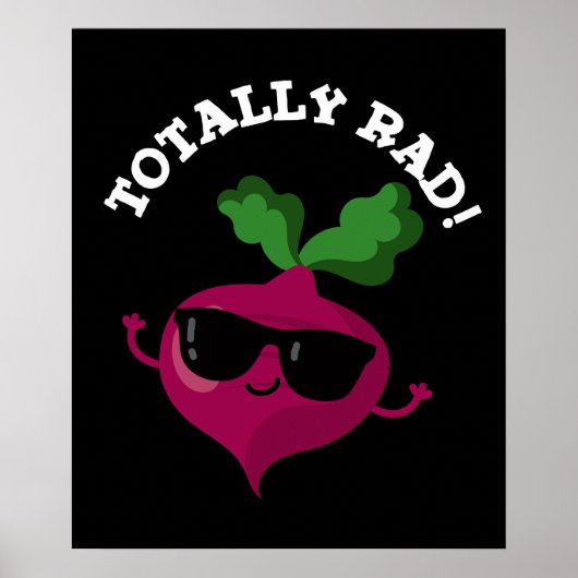 TotKrasse Funny Veggie Radish Pun Dark BG Poster (Vorne)