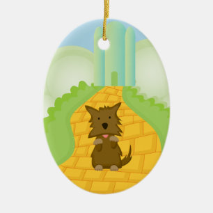 Toto auf gelber keramik ornament
