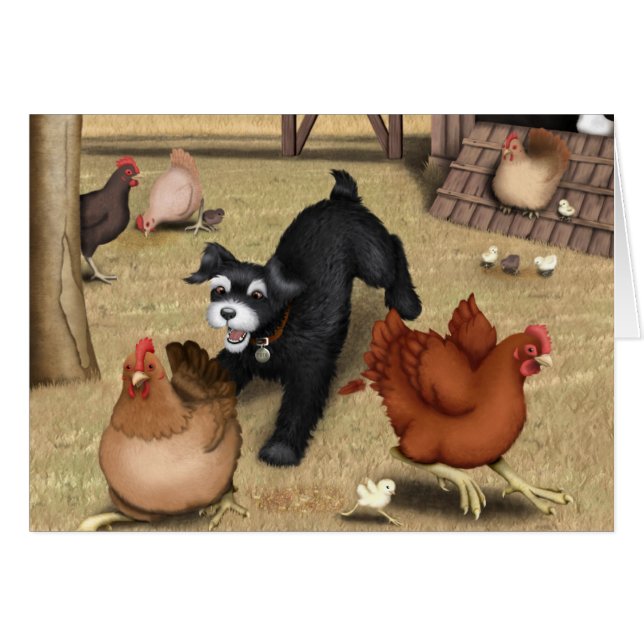 Toto, der Hühner im Yard jagt (Vorderseite (Horizontal))