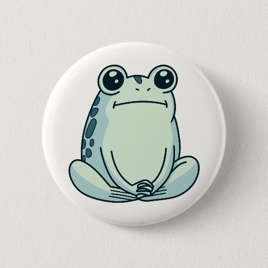 Totpfanne, Kälte, Zen-Meditationsfrosch Button (Vorderseite)