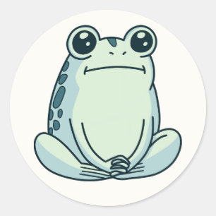 Totpfanne, Kälte, Zen-Meditationsfrosch Runder Aufkleber