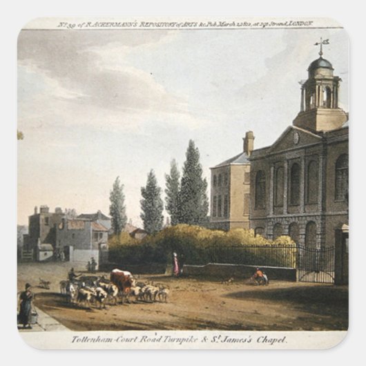 Tottenham Court Road Turnpike Quadratischer Aufkleber (Vorderseite)