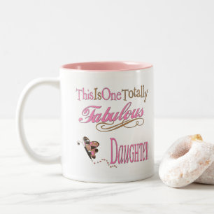 Totümliches Töchter mit rosa Schmetterling Zweifarbige Tasse