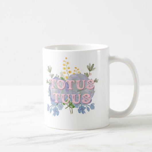 Totus Tuus Catholic Marian Floral Mug Kaffeetasse (Rechts)