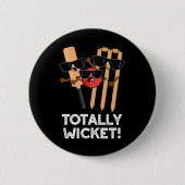 Totwicket Funny Sports Cricket Puck Dark BG Button (Vorderseite)