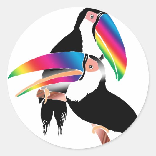 Tou Toucans Runder Aufkleber (Vorderseite)