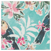 TOUCADISE TOU Lush Tropical Toucans Stoff (Nahaufnahme)