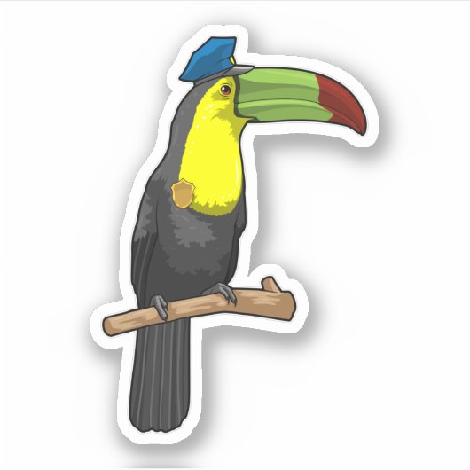 Toucan als Polizeibeamte Aufkleber (Vorderseite)