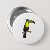 Toucan als Polizeibeamte Button (Vorne & Hinten)