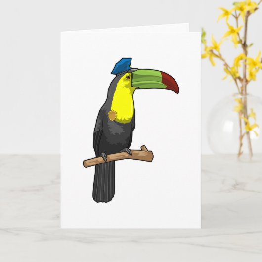Toucan als Polizeibeamte Karte (Gelbe Blume)