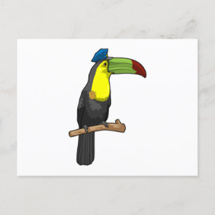 Toucan als Polizeibeamte Postkarte