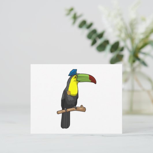 Toucan als Polizeibeamte Postkarte (Stehend Vorderseite)
