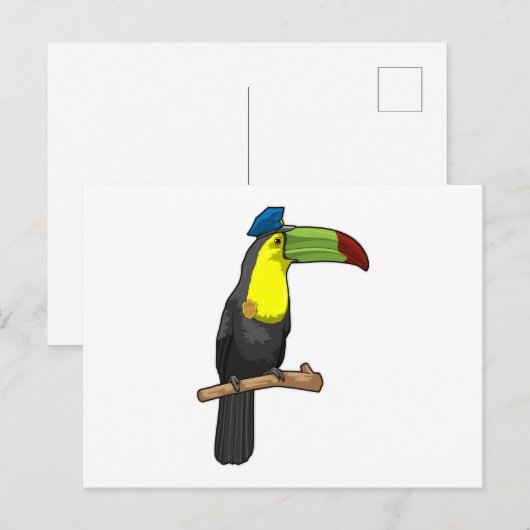 Toucan als Polizeibeamte Postkarte (Vorne/Hinten)