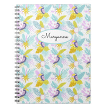 Toucan Aquamarin Lila Tropical Personalize Name
