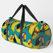 Toucan Bananas Tropical Aquamarin Birds & Frucht M Duffle Bag (Rechte Ecke)