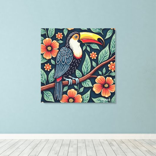 Toucan Batik Art Leinwanddruck (Insitu (Holzboden))