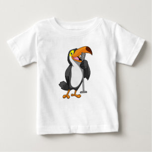 Toucan bei Musik mit Mikrofon Baby T-shirt