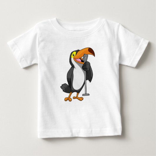 Toucan bei Musik mit Mikrofon Baby T-shirt (Vorderseite)