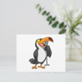 Toucan bei Musik mit Mikrofon Postkarte (Stehend Vorderseite)